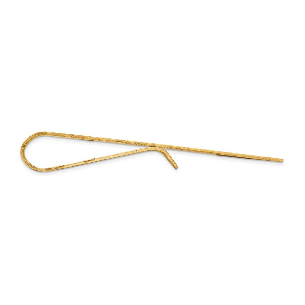 14K Yellow Gold Textured Tie Bar, 50mm