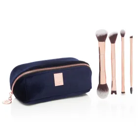 5 Piece Dual Ended Brush Set & Cosmetics Bag