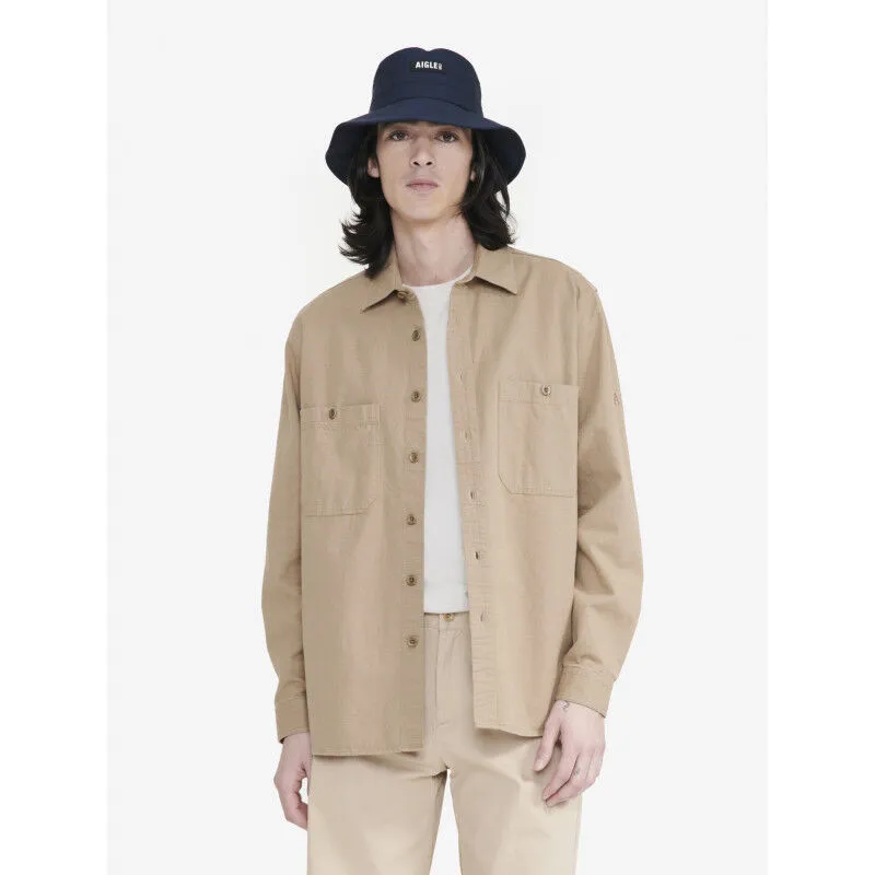 Aigle  Cotton and linen long-sleeved overshirt