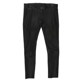 All Saints Black Leather Skinny Jeans