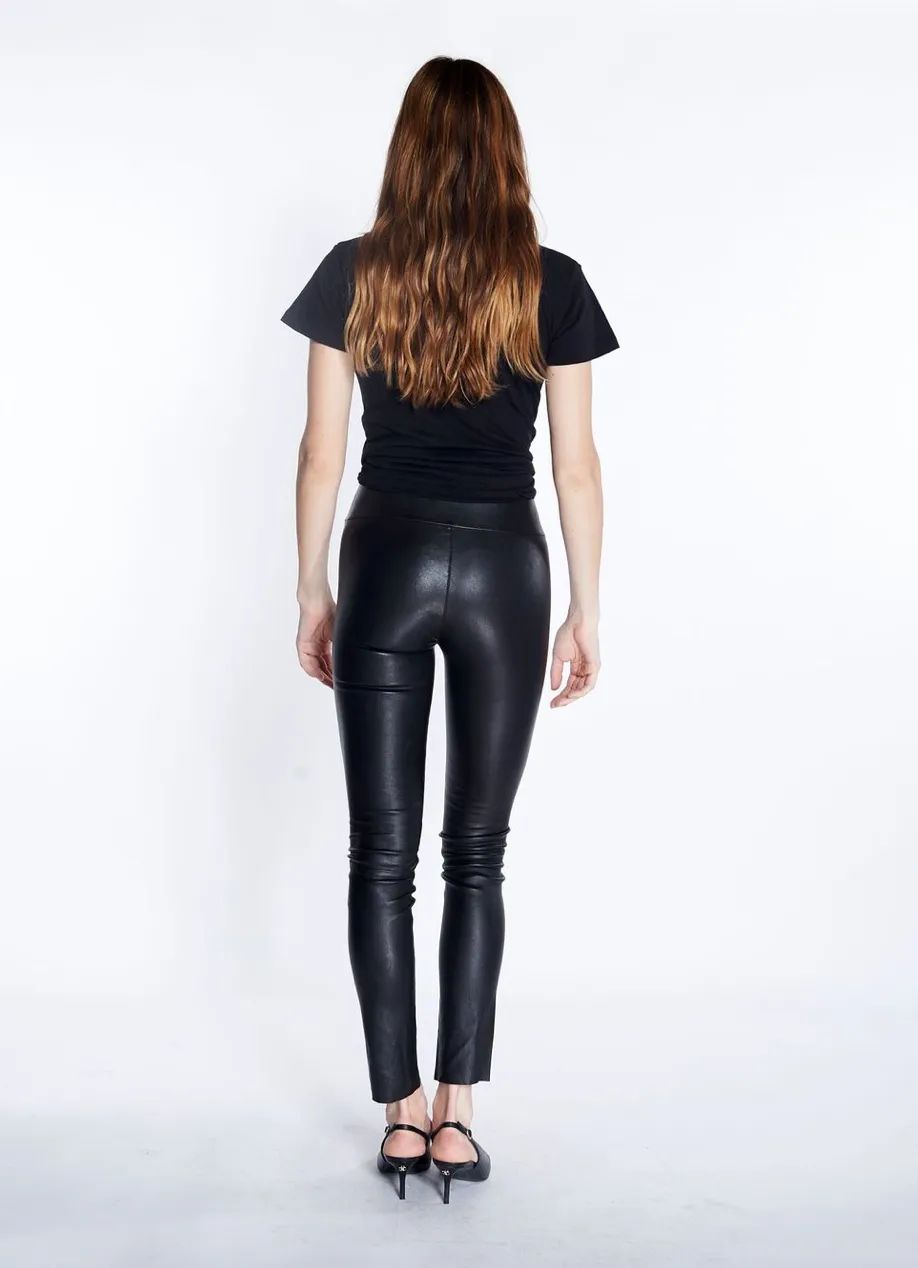 ankle leather legging