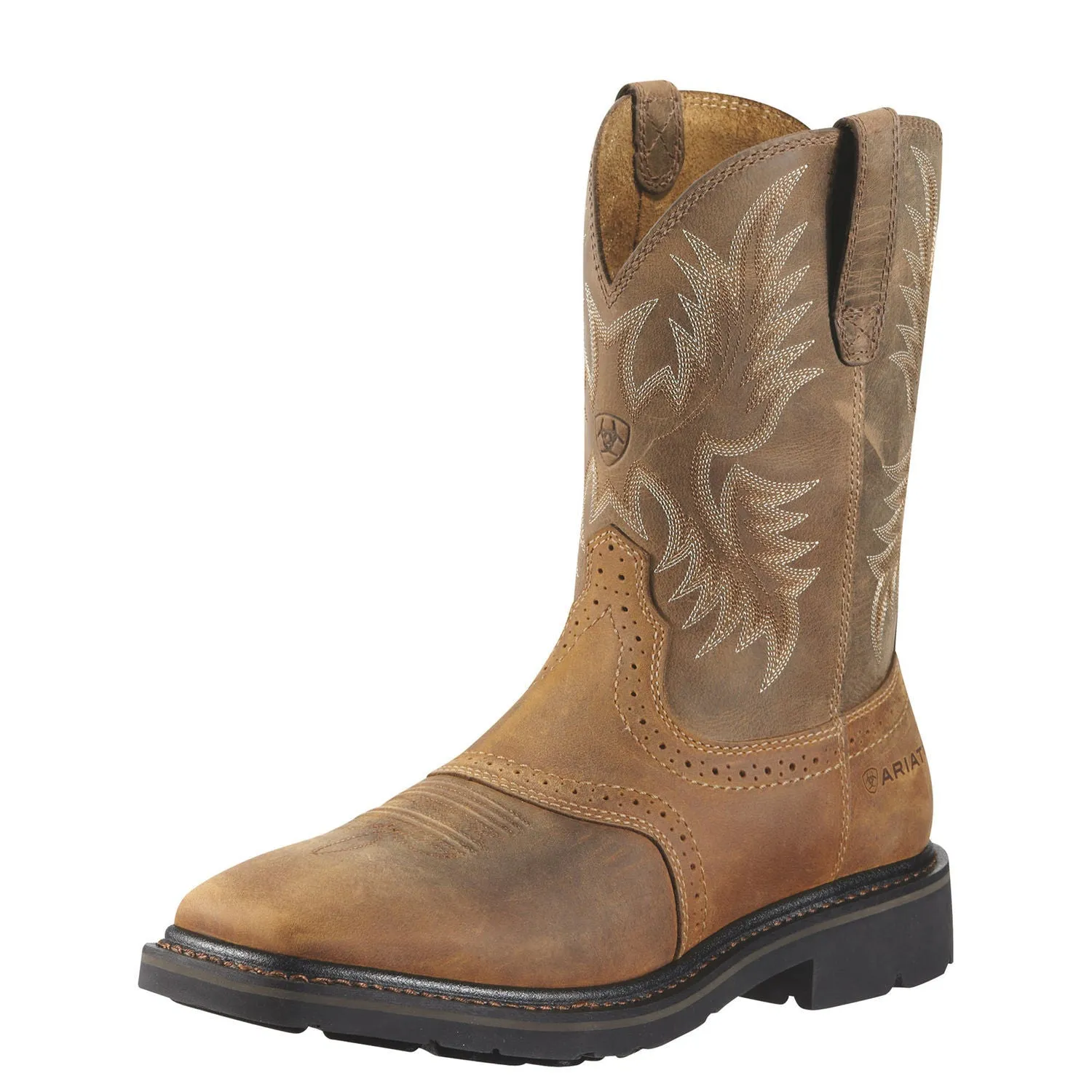 Ariat Men's 10 Sierra Square Toe Work Boots - Aged Bark 10010148