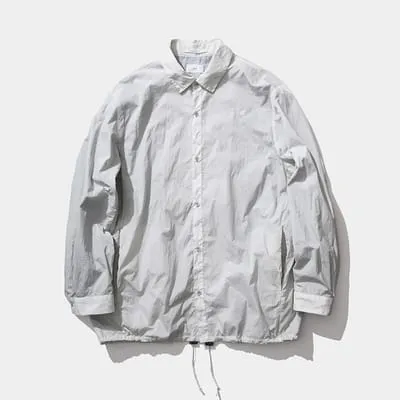 ATON Hand Dyed Nylon Shirt Jacket Gray