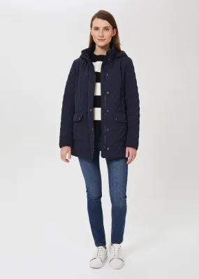 Audra Quilted Coat With Hood 