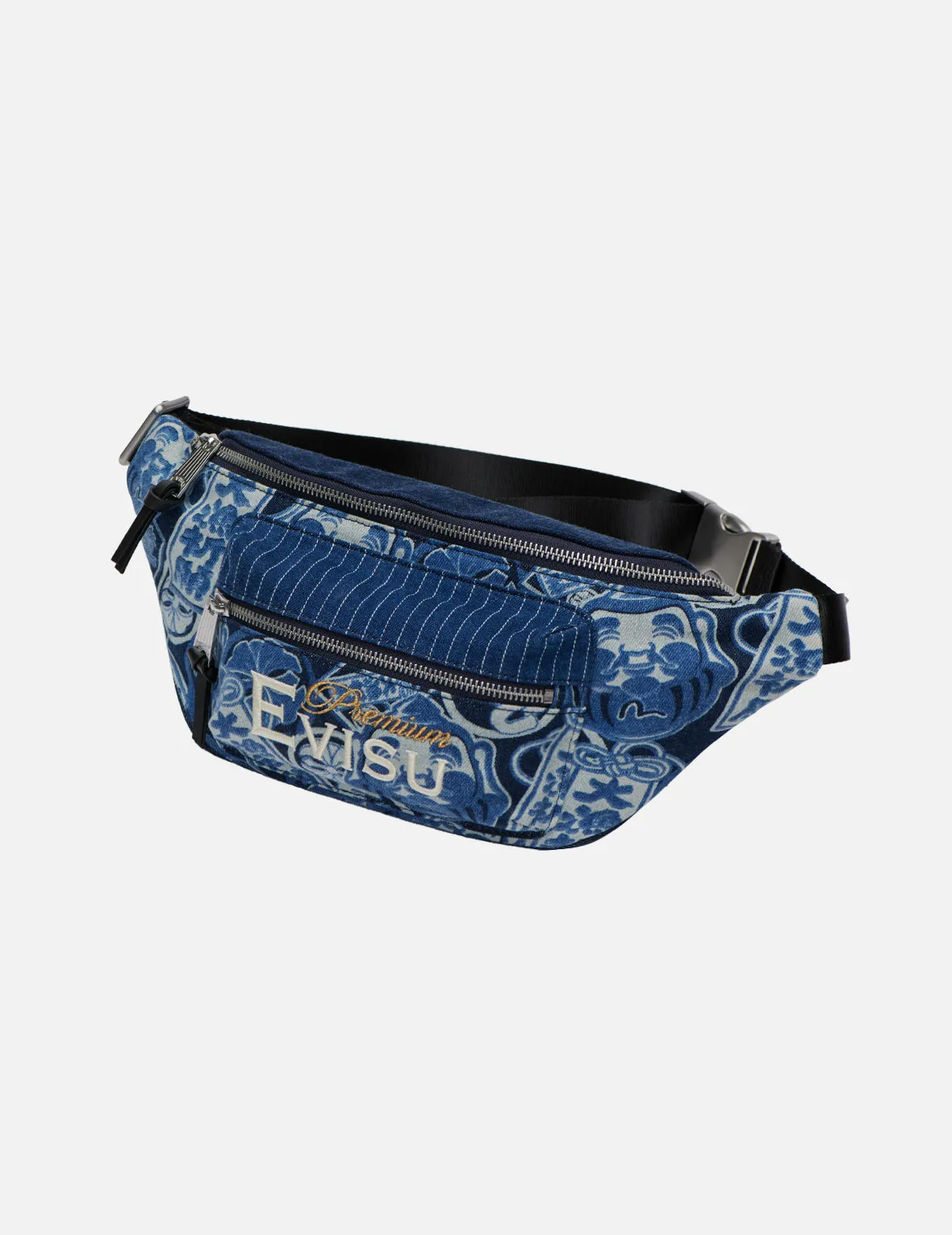 Big Catch Festival Discharged Denim Waist Bag