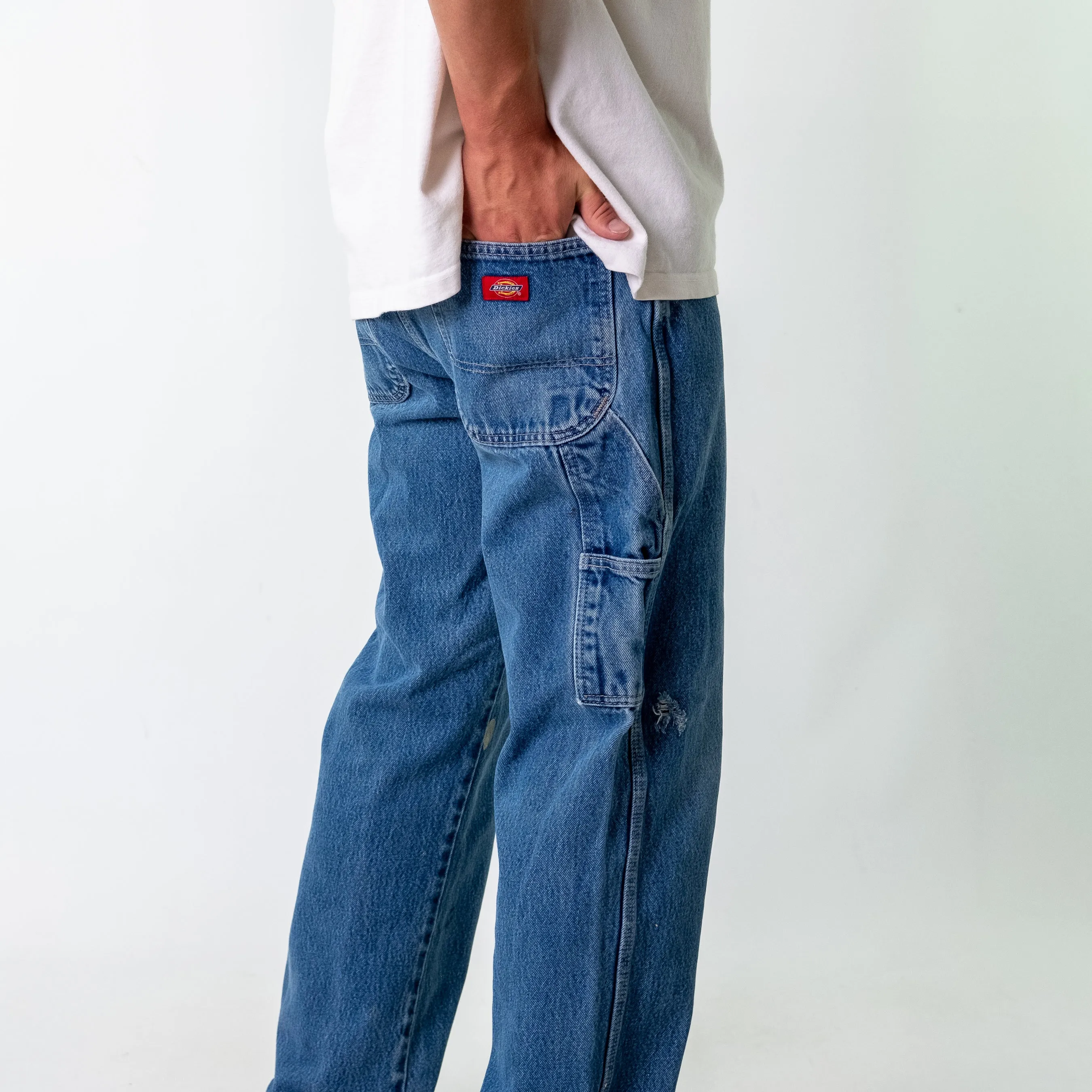 Blue 90s Dickies Denim Carpenter Jeans Baggy Pants (34x34)