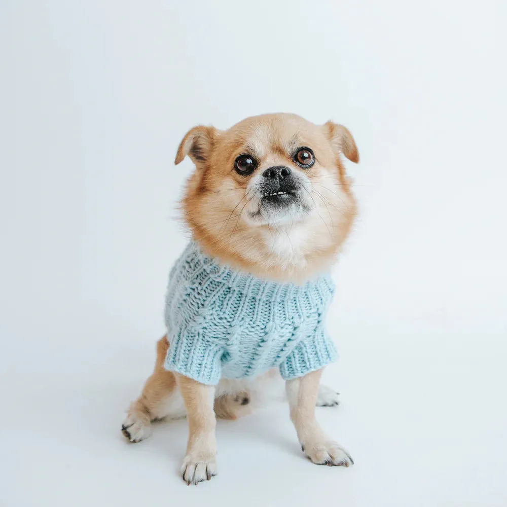 Blue Cable Knit Sweater