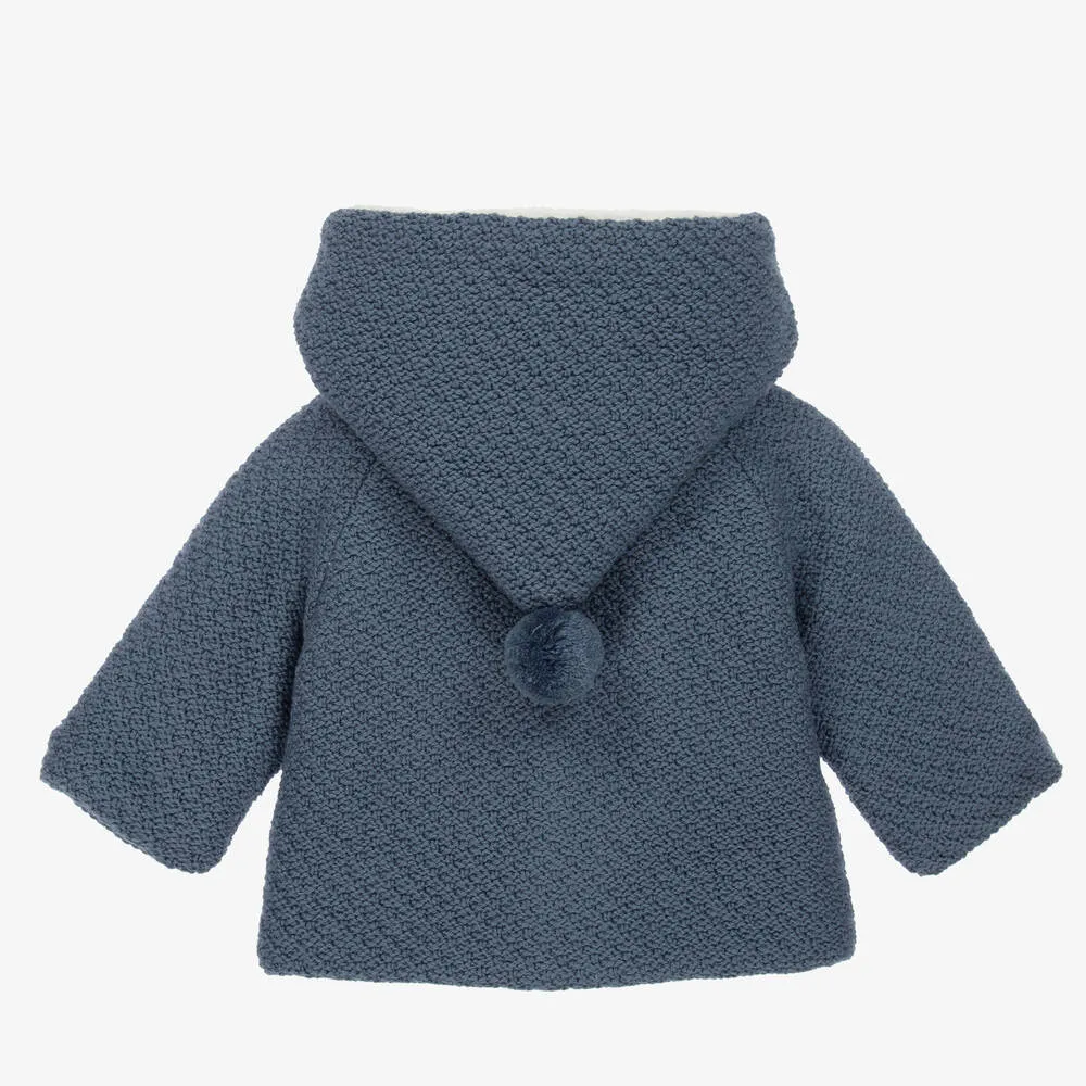 Blue Knitted Pram Coat