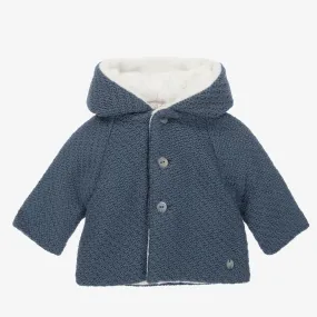 Blue Knitted Pram Coat