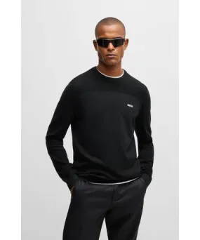 Boss Branded crew-neck sweater in dry-flex fabric