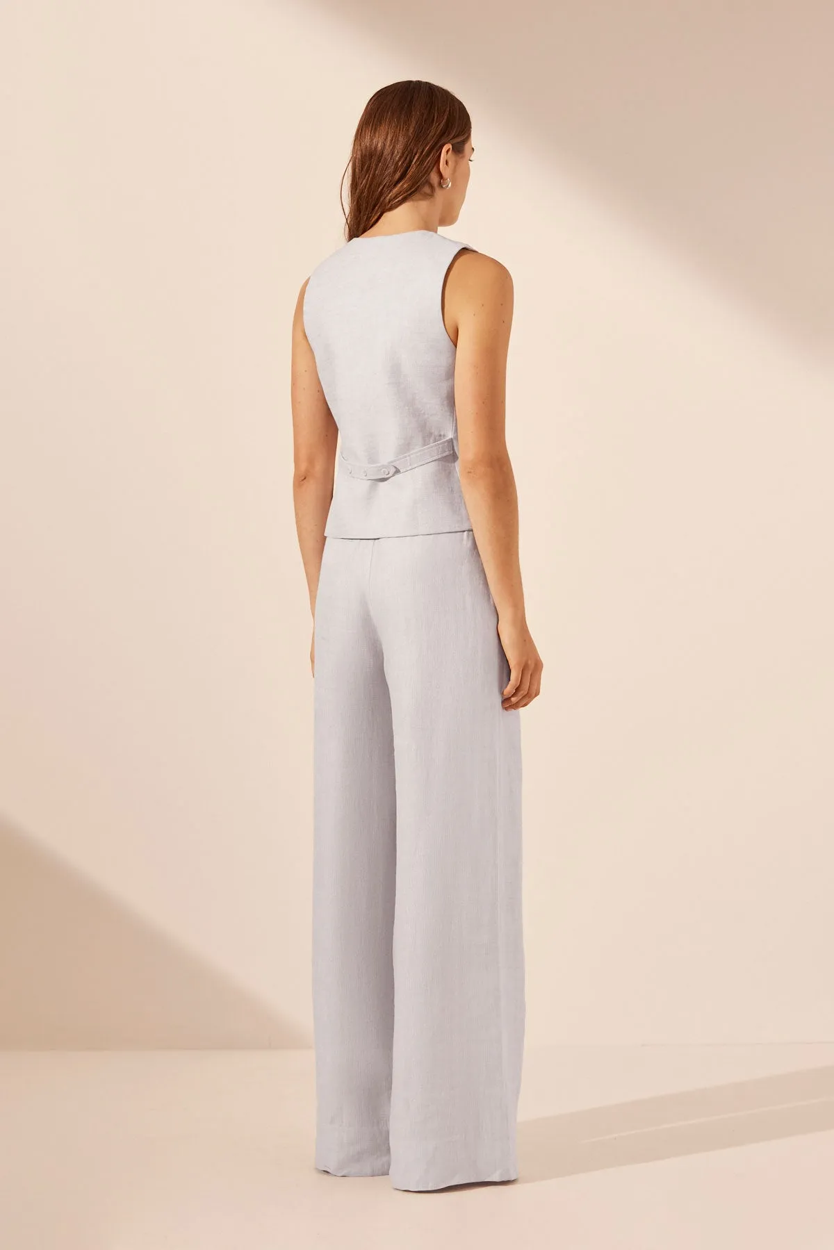 Brisa Tailored Wide Leg Pant - Ice Blue