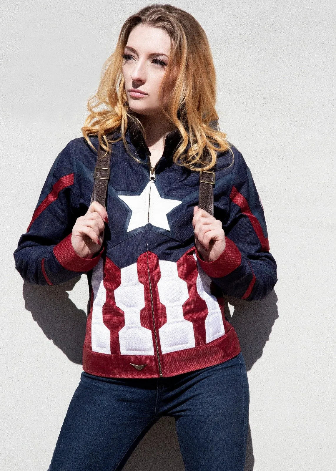 Buy Women's Captain America: Civil War Leather Textile Jacket | LucaJackets