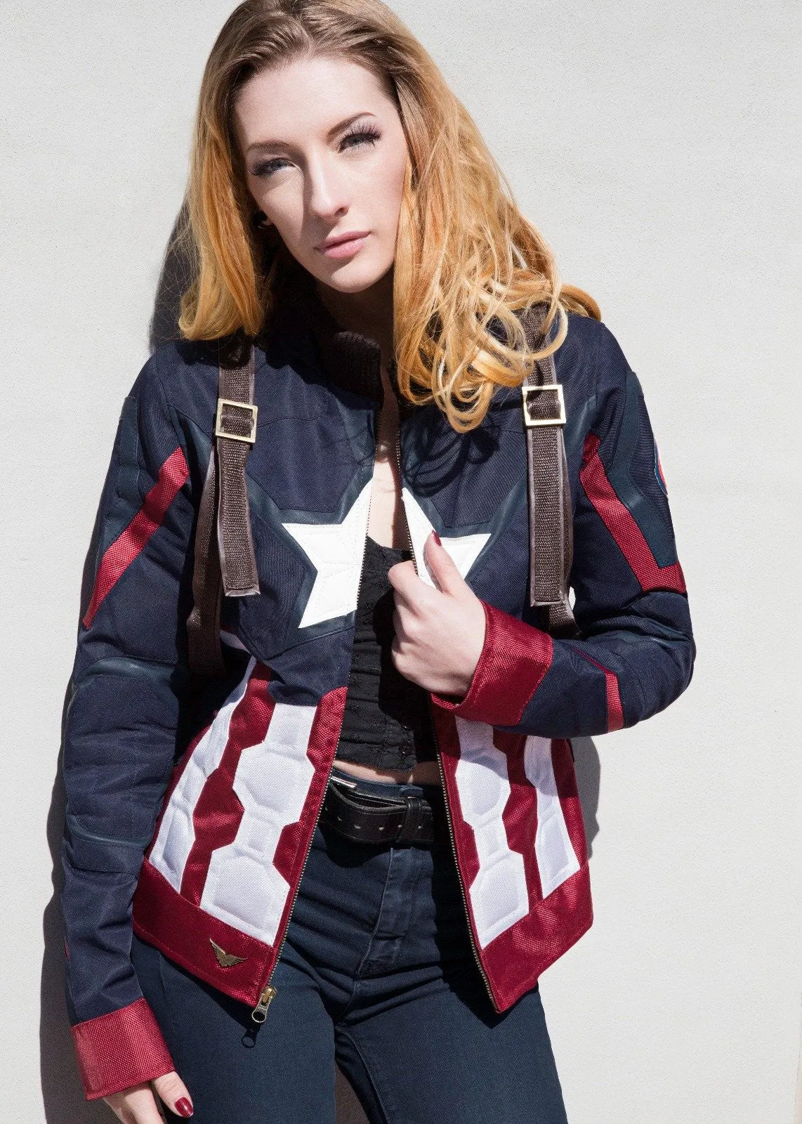 Buy Women's Captain America: Civil War Leather Textile Jacket | LucaJackets