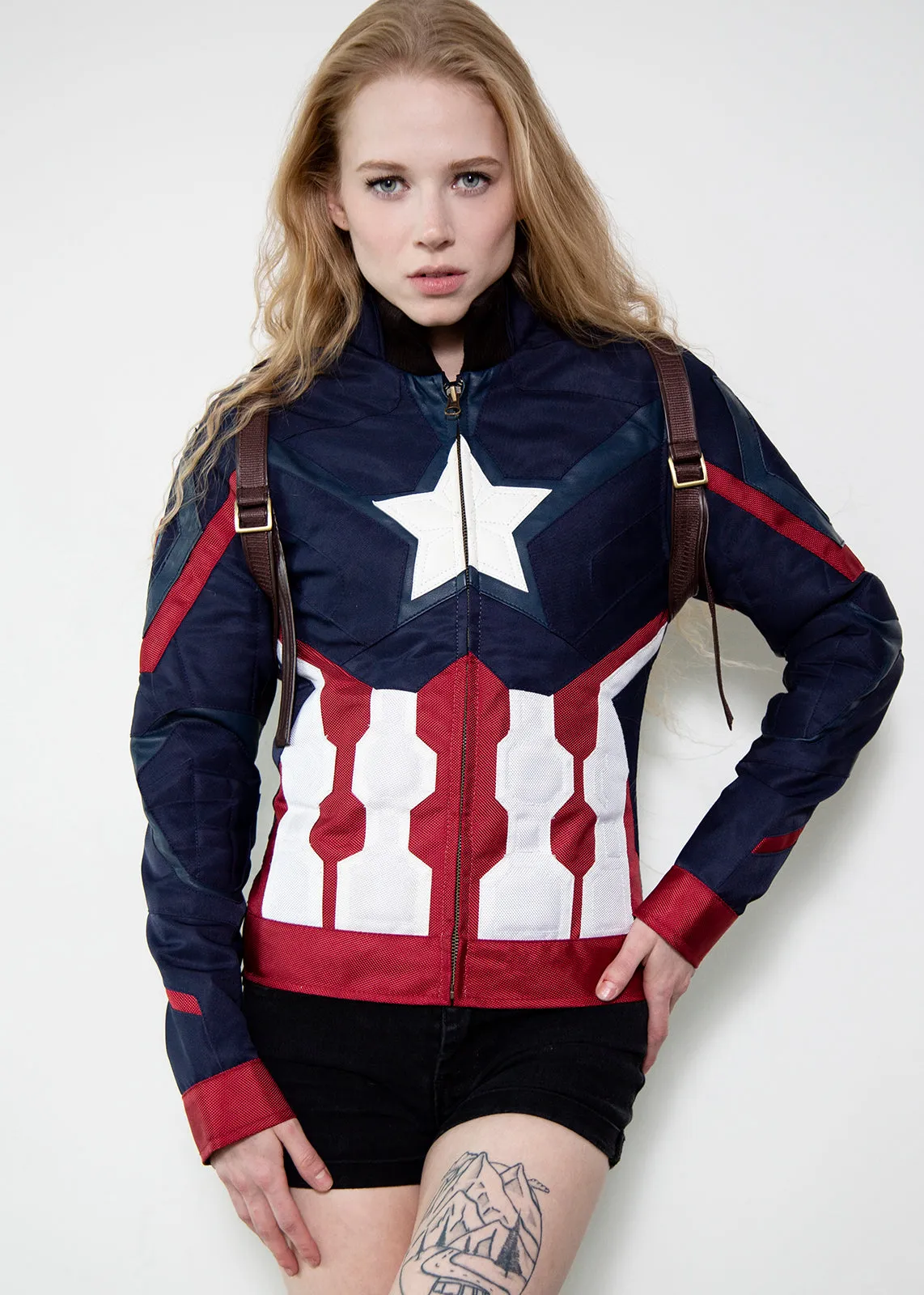 Buy Women's Captain America: Civil War Leather Textile Jacket | LucaJackets