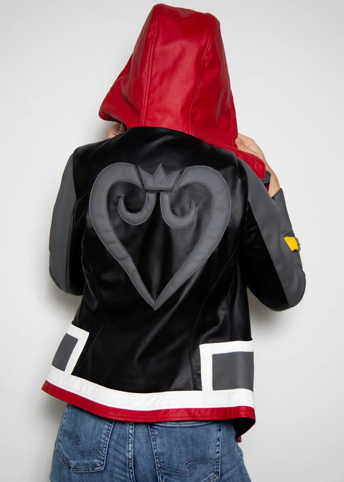 Buy Womens Kingdom Hearts Sora Leather Jacket Black Red | LucaJackets