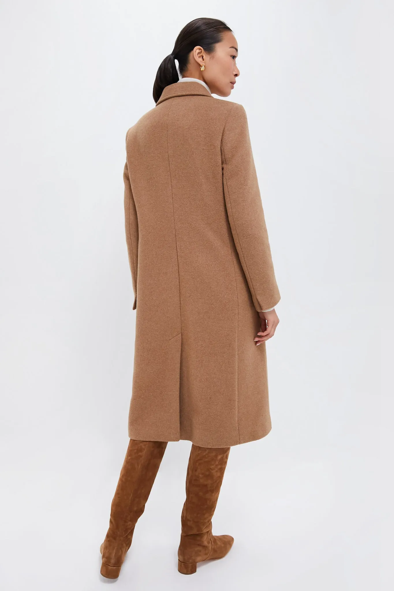 Camel Marylin Tailored Wool Coat