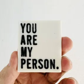 Ceramic screen printed quote magnet