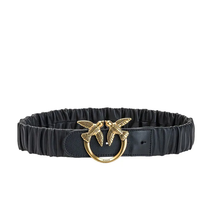 CINTURA LOVE RUFFLE Woman Black/Antique Gold