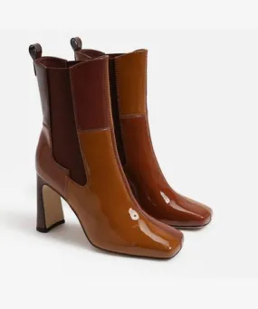 Circus NY Elle Block Heel Chelsea Bootie In Spiced Cognac