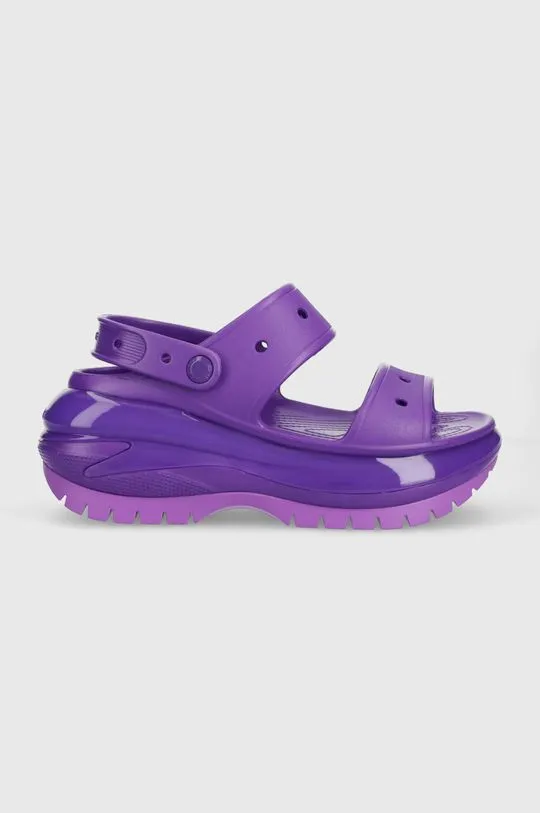 Crocs sliders Classic Mega Crush sandal women's violet color 207989