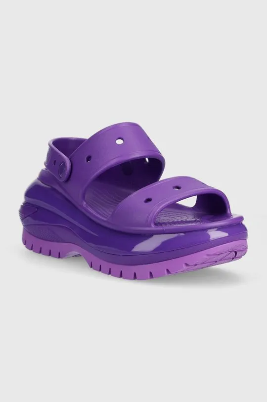 Crocs sliders Classic Mega Crush sandal women's violet color 207989