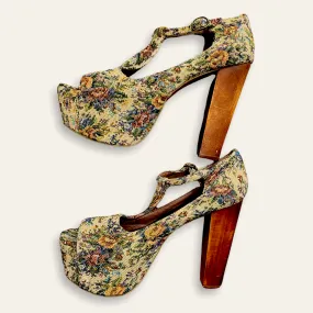 Cross Stitch Platform Heels