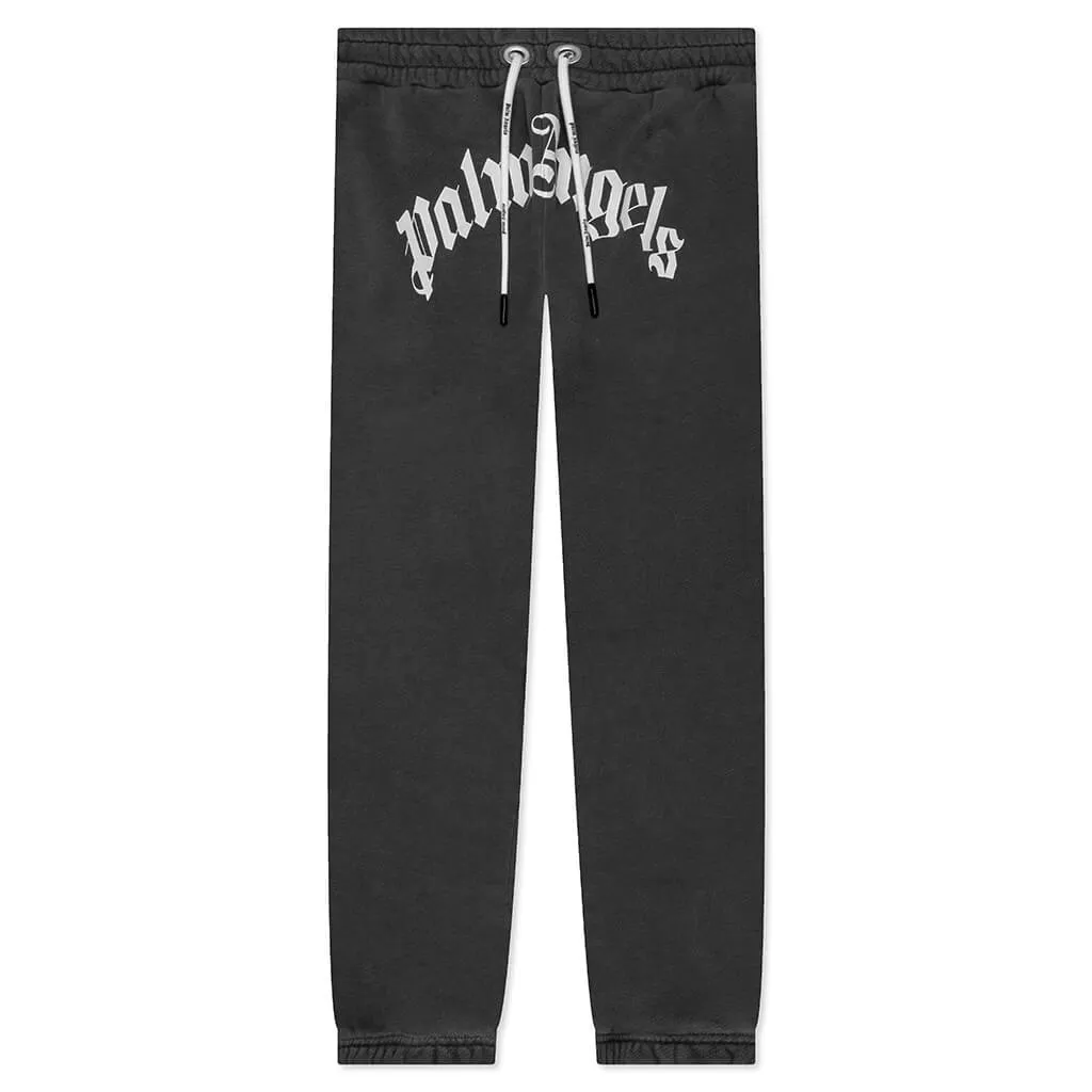 Curved Logo Sweatpants - Black/White