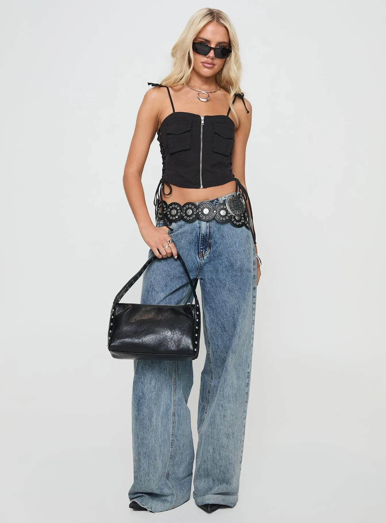 Dalloren Denim Cargo Top Black