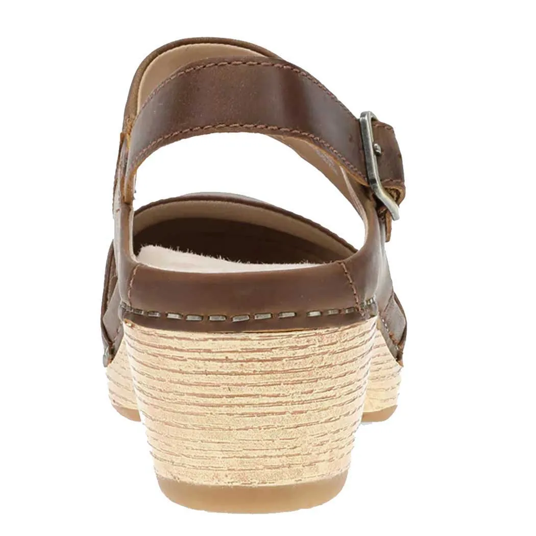 Dansko Lucia Closed-Toe Heel Tan Oiled (Women's)