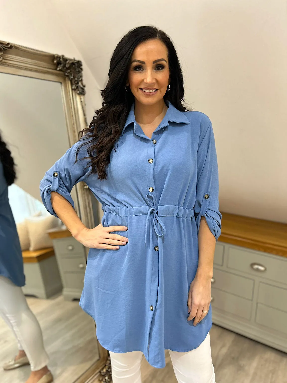 Denim Tie Waist Tunic Rosie