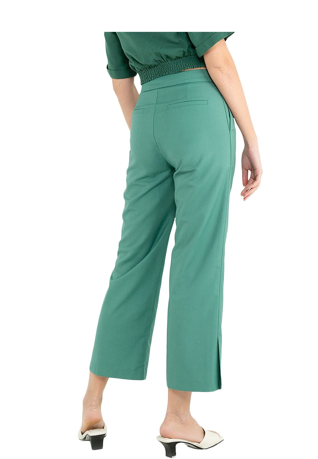 ELLE Apparel High Waist Split-Hem Straight Pants