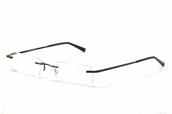 Exec 2 Eyeglasses 7095 Black Rimless Reading Glasses