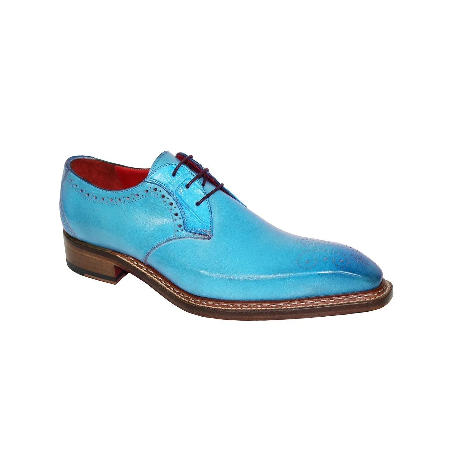 Fennix Tyler Men's Shoes Turquoise Calf Leather/Alligator Exotic Oxfords (FX1107)