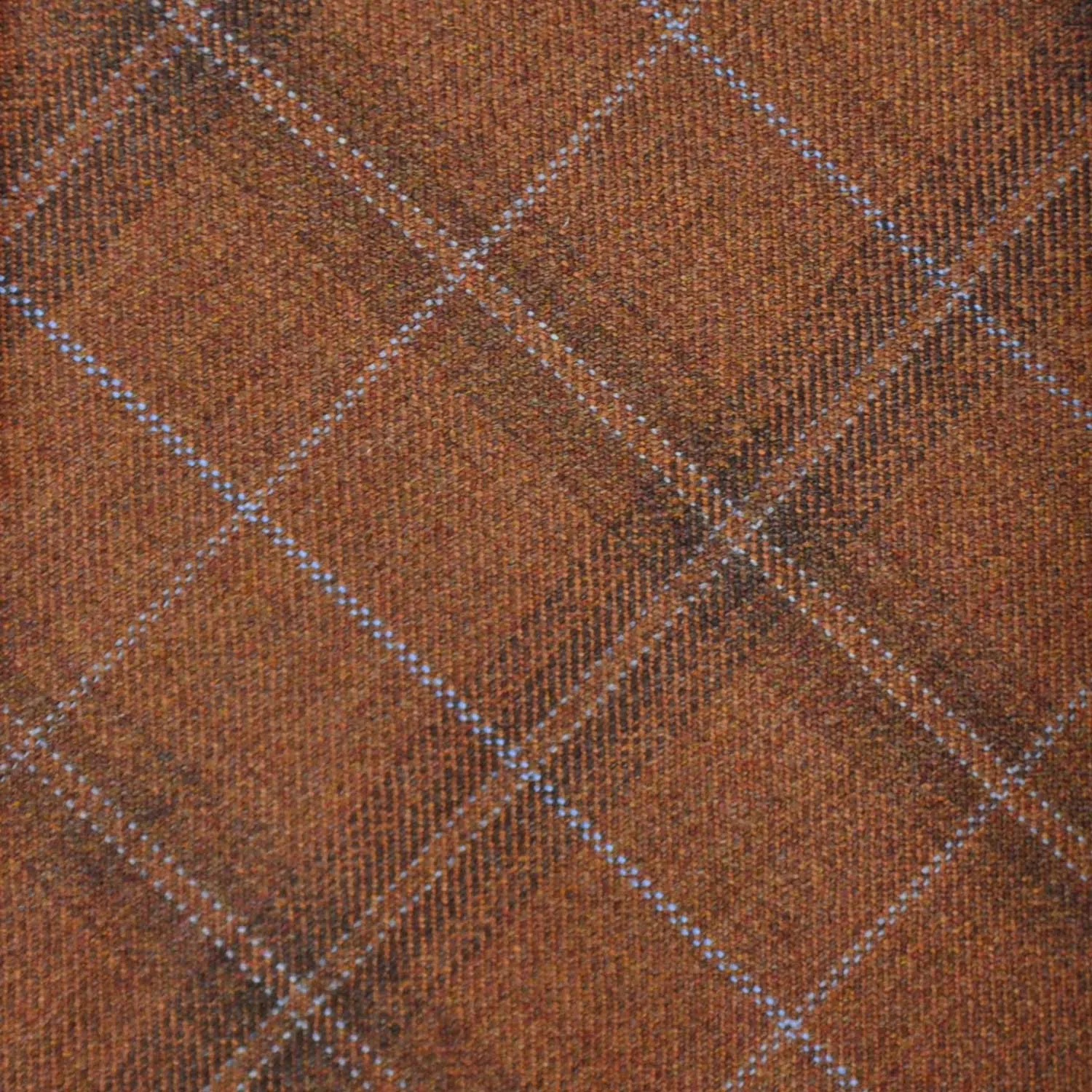 F.Marino Checked Wool Tie 3 Folds Rust