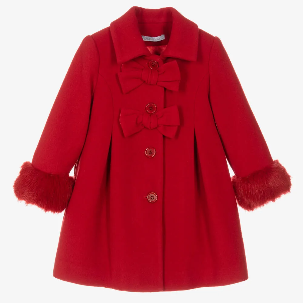 Girls Red Wool Coat