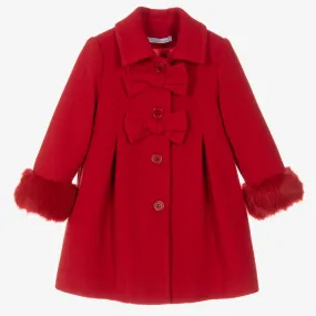 Girls Red Wool Coat