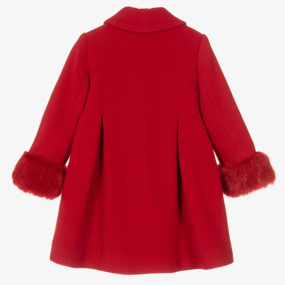 Girls Red Wool Coat