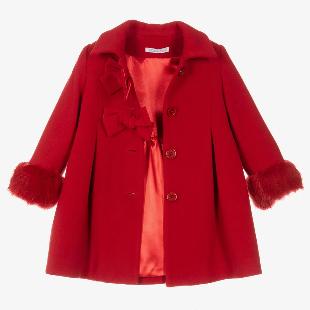 Girls Red Wool Coat