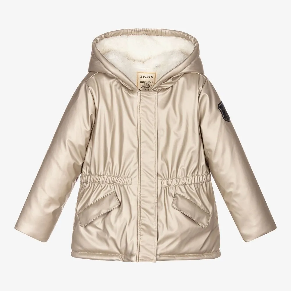 Gold Padded Hooded Coat