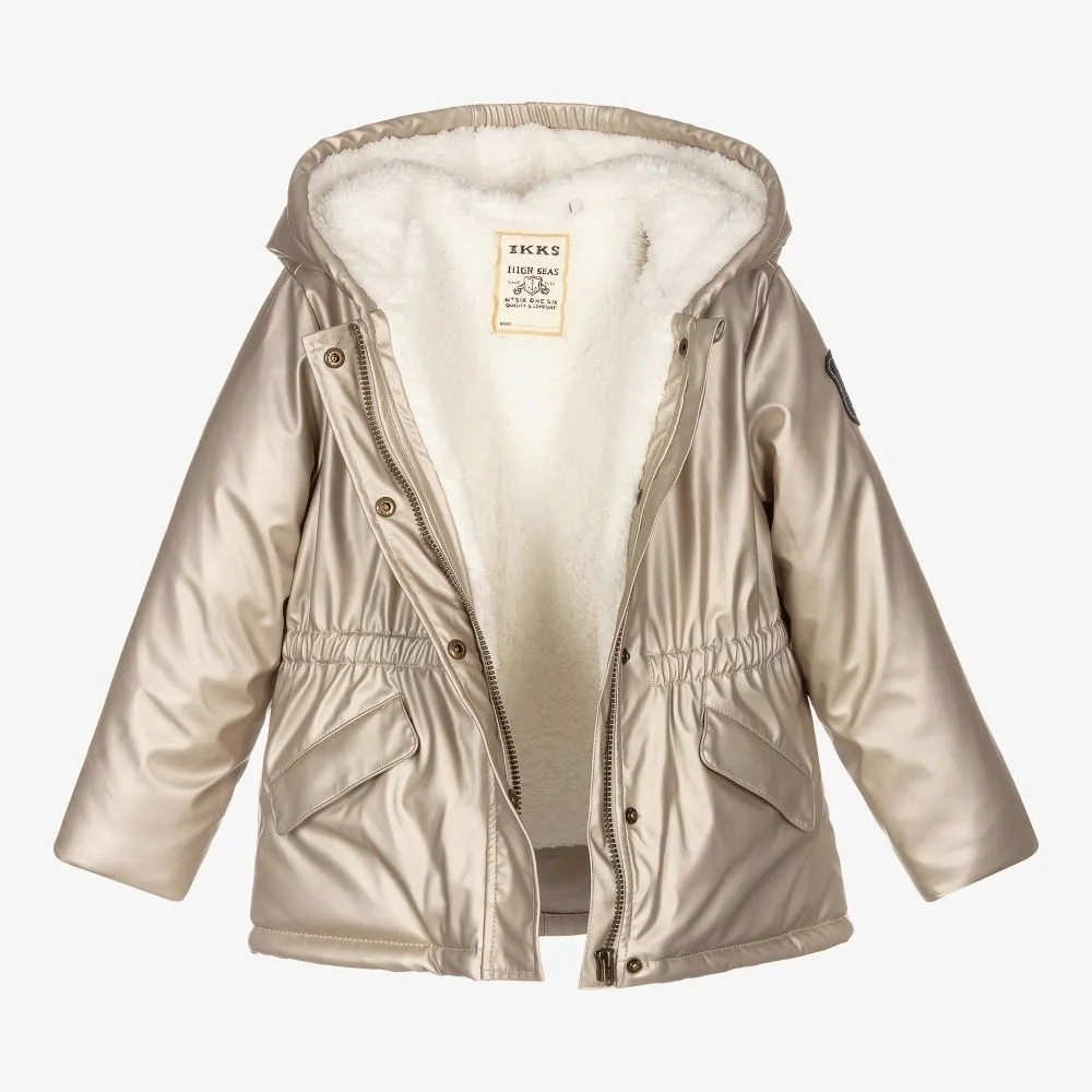 Gold Padded Hooded Coat