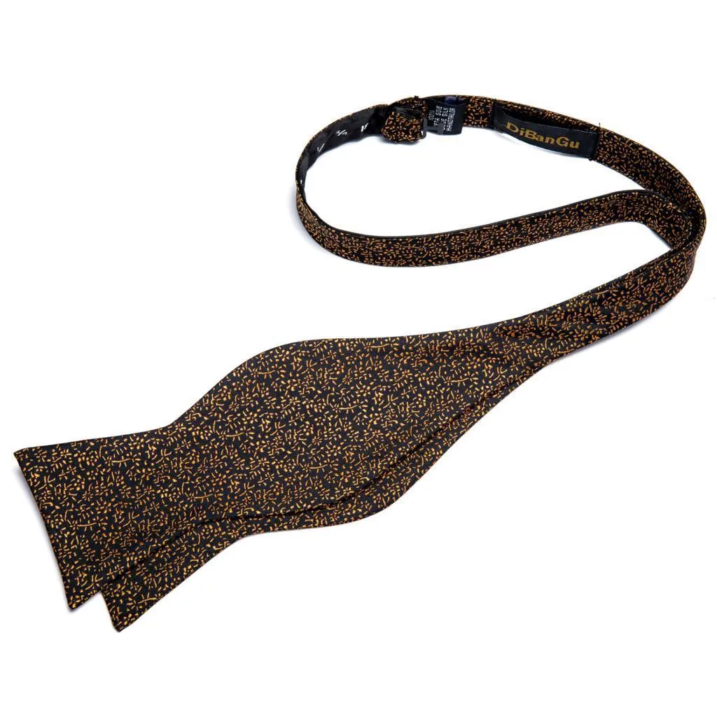 Golden Leaves Silk Bow Tie Set