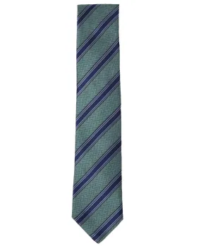 Green and Navy Blue Striped Tie