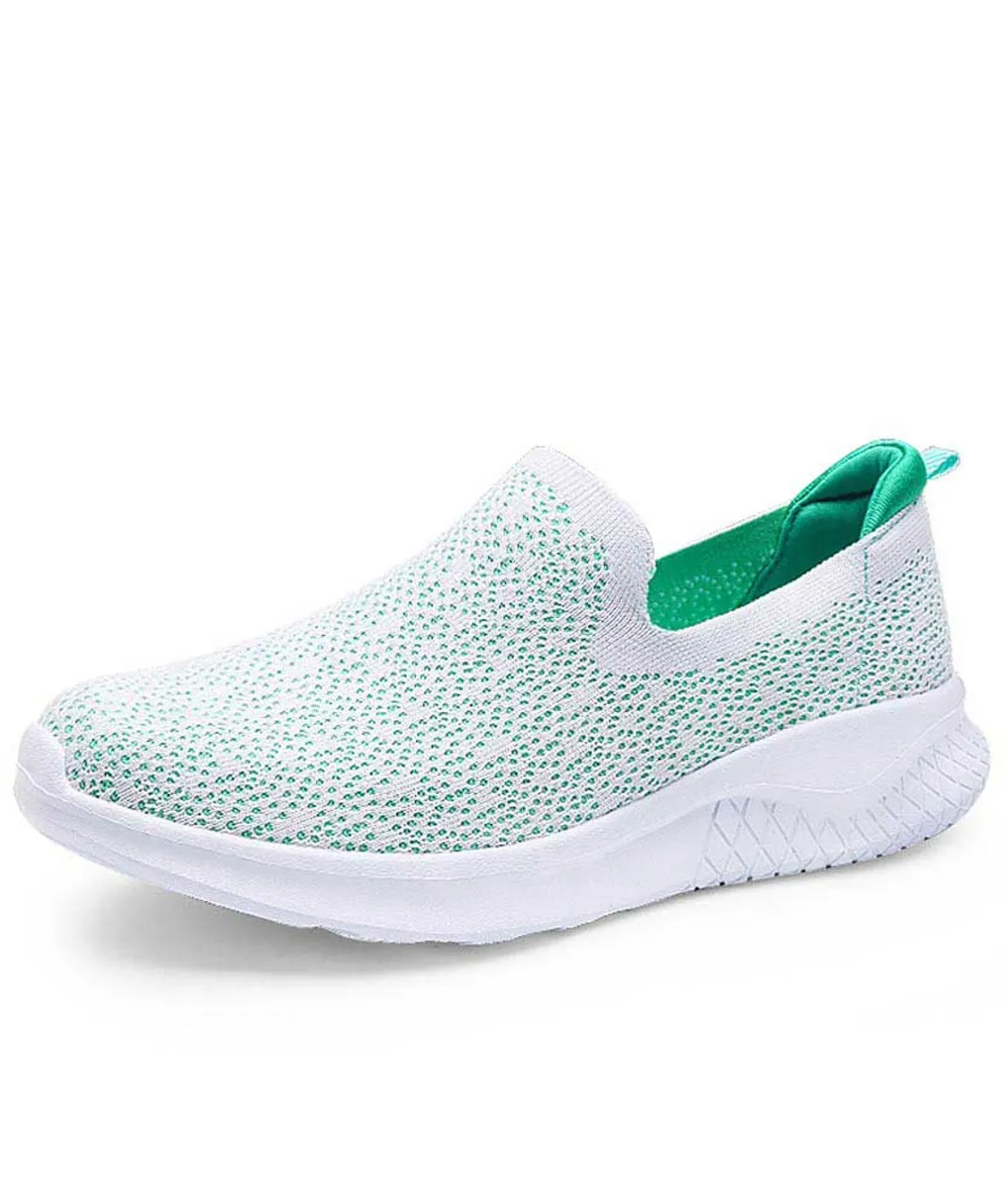 Green flyknit slip on shoe sneaker