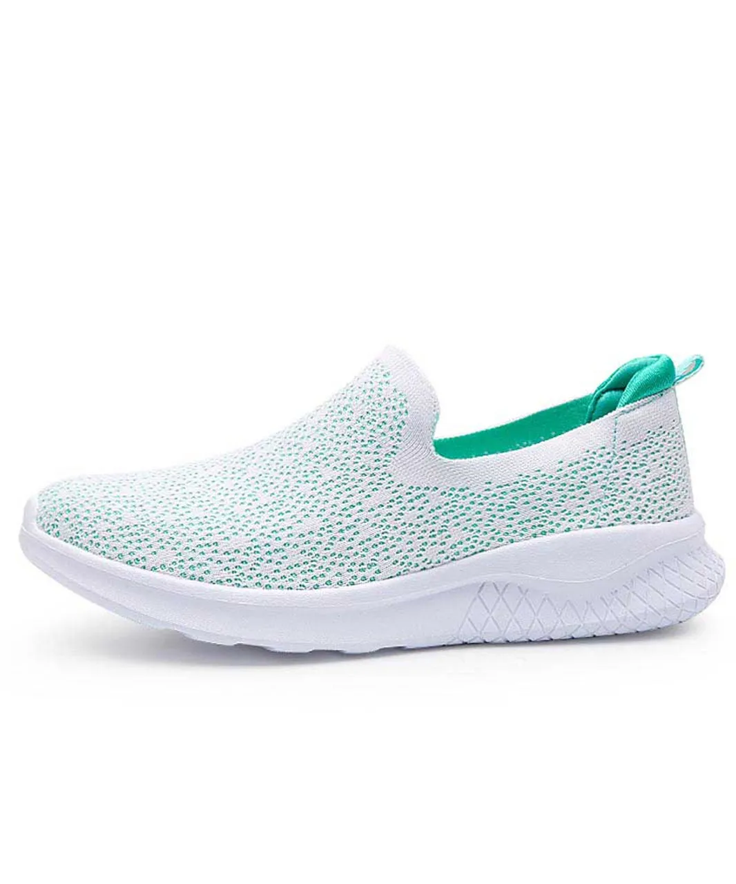 Green flyknit slip on shoe sneaker