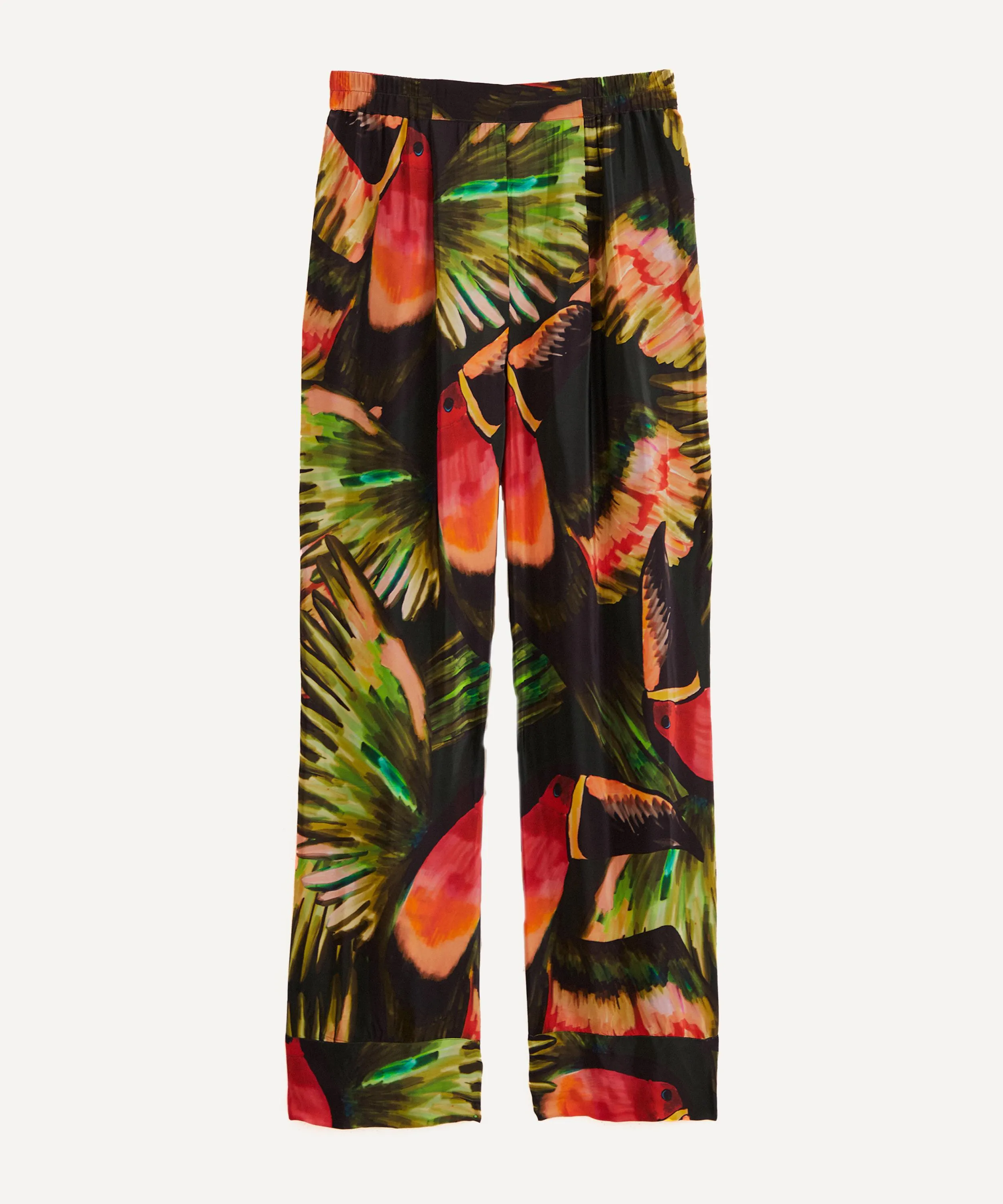 Green Painted Toucans Trousers