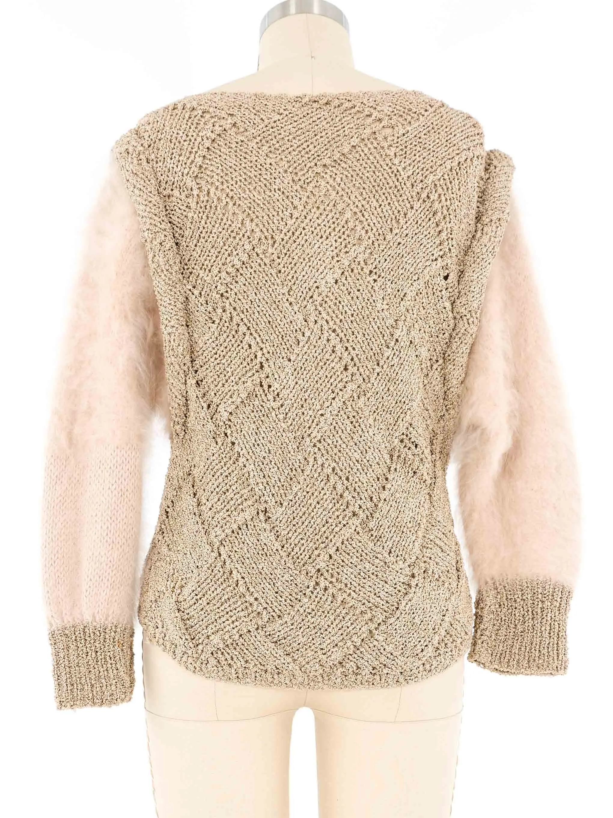 Handknit Angora Sleeve Sweater