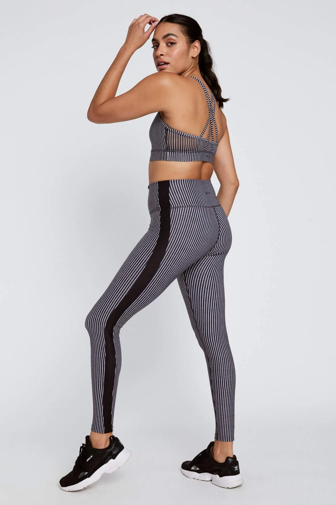 Harper Leggings Black And White Stripe