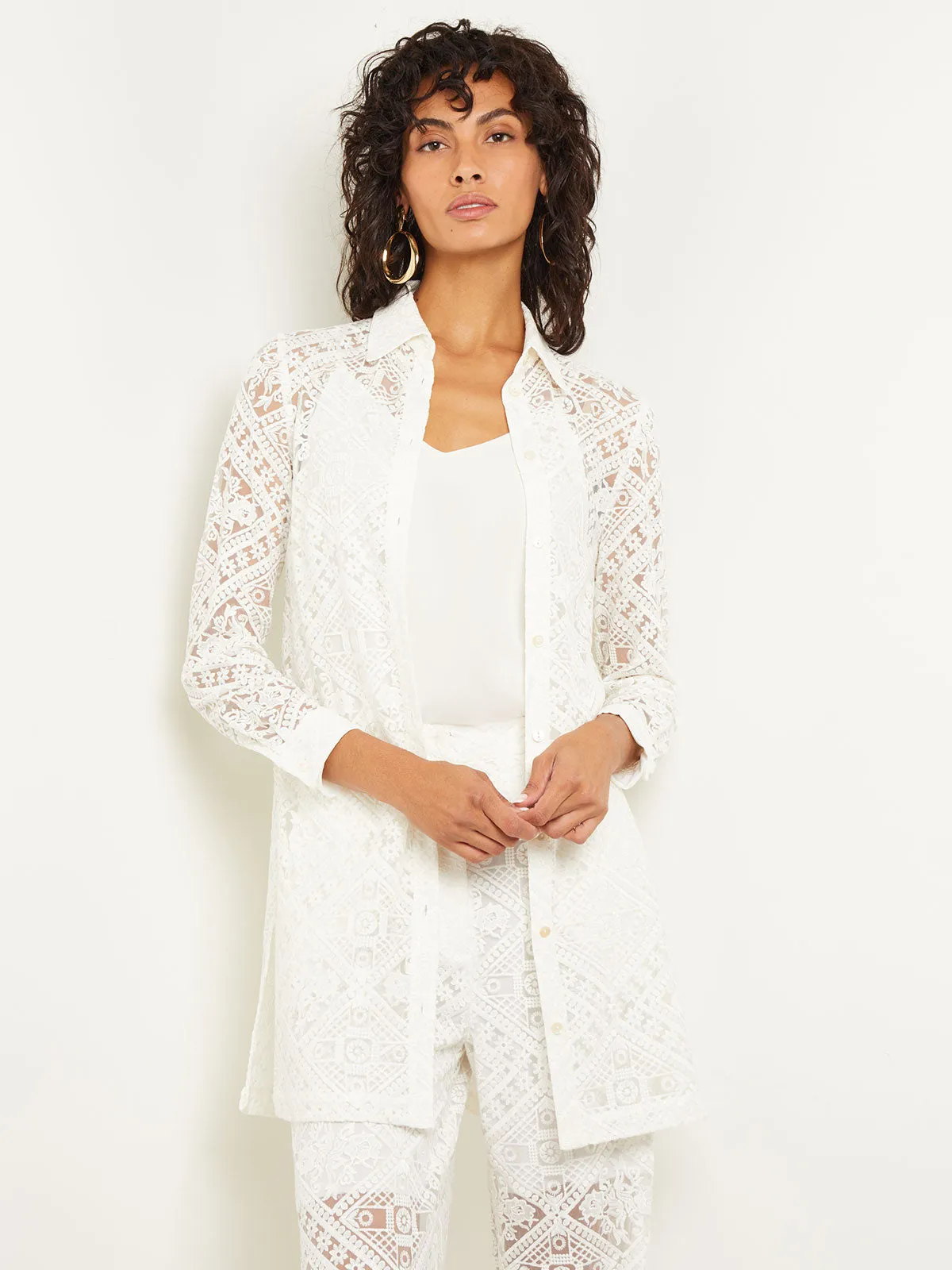 Heritage Fit Button-Front Jacket - Cuff Sleeve Lace