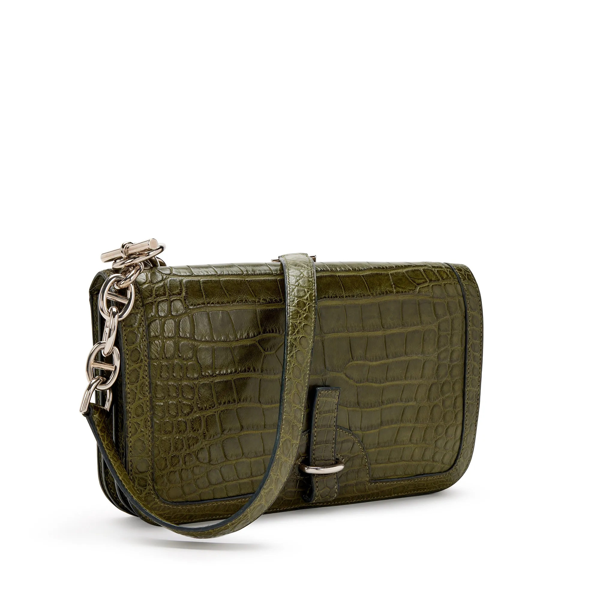 Hermès Pelouse Alligator Chaine D'Ancre Bag Palladium Hardware, 2009