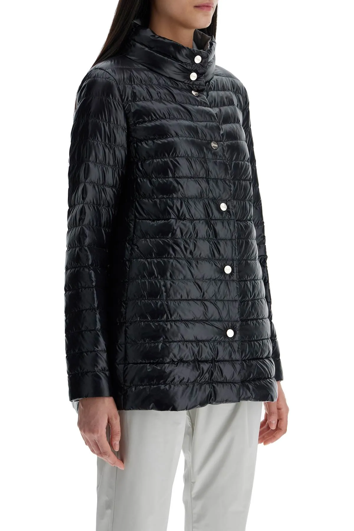 Herno Reversible A Shape Down Jacket Black And Gray